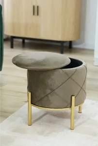 Ak furniture Taburet LIA béžový