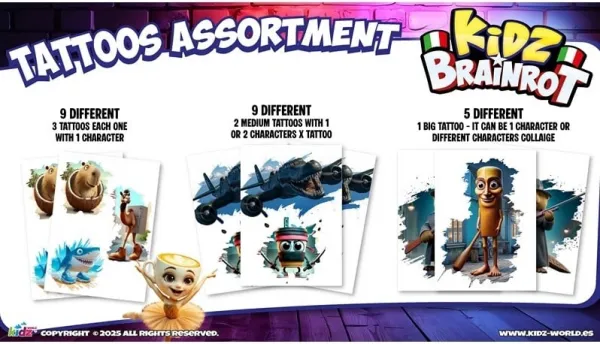 Alltoys Zberateľské holografické karty BrainRot + tetovania