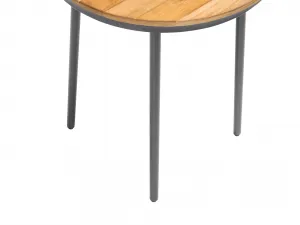 Gentle Teak príručný stolík Ø40 cm antracitový