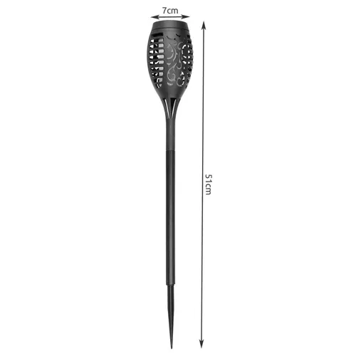 MG Garden Torch solárna lampa 4ks, čierna