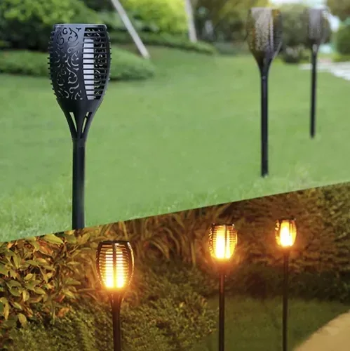 MG Garden Torch solárna lampa 4ks, čierna