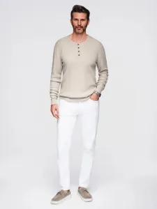 Jedinečný sveter na gombíky - pre pánov- beige