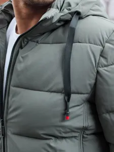 Jedinečná zimná bunda s kapucňou šedá