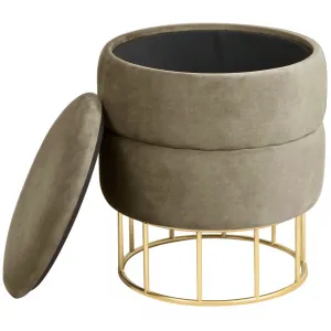 Ak furniture Taburet ELZA samet béžový