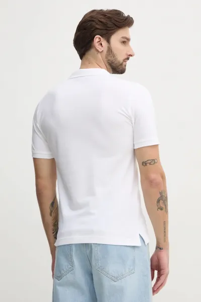 Polo tričko United Colors of Benetton pánske, biela farba, jednofarebné, 3WG9U301Z