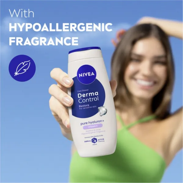 NIVEA Derma Control Restore hydratačný sprchový gél s kyselinou hyalurónovou 250 ml