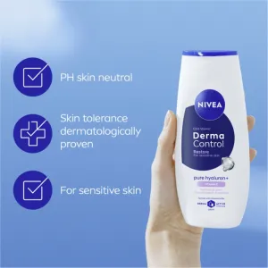 NIVEA Derma Control Restore hydratačný sprchový gél s kyselinou hyalurónovou 250 ml