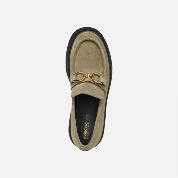 Beige women's moccasins Geox Spherica EC7 - Women's