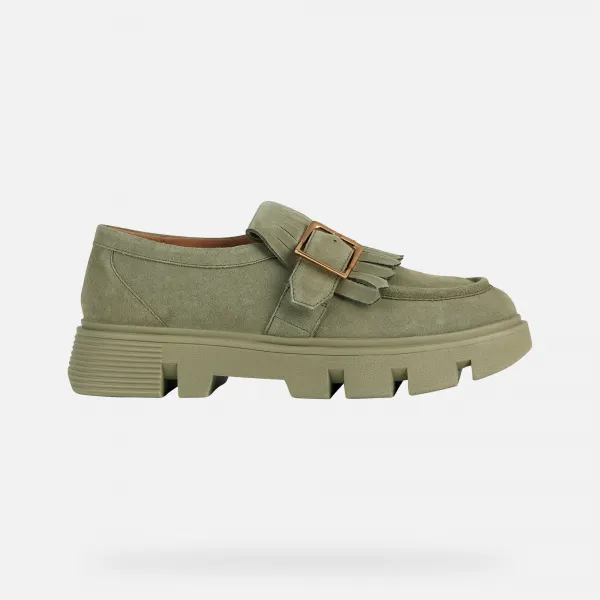 Light green women's moccasins Geox Vilde - Women's