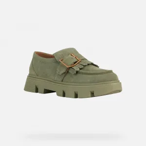 Light green women's moccasins Geox Vilde - Women's