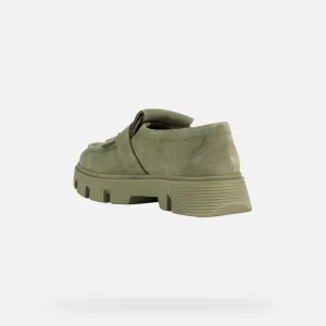 Light green women's moccasins Geox Vilde - Women's