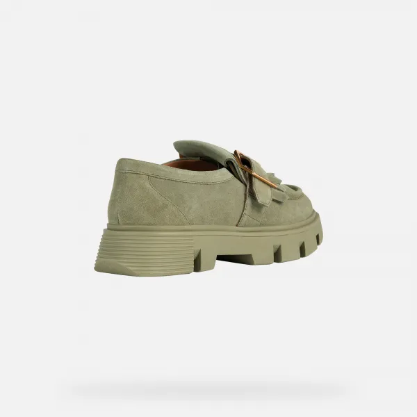 Light green women's moccasins Geox Vilde - Women's