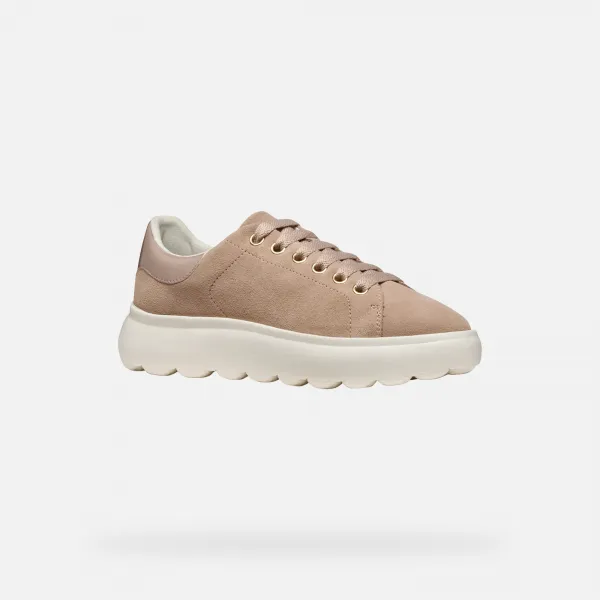 Beige women's sneakers Geox Spherica EC4.1 - Women's