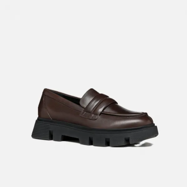 Dark brown women's moccasins Geox Vilde - Women's