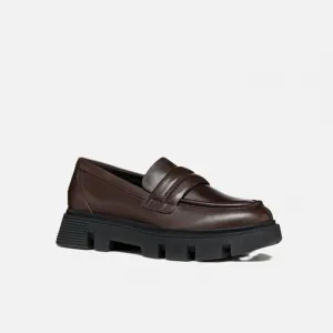 Dark brown women's moccasins Geox Vilde - Women's