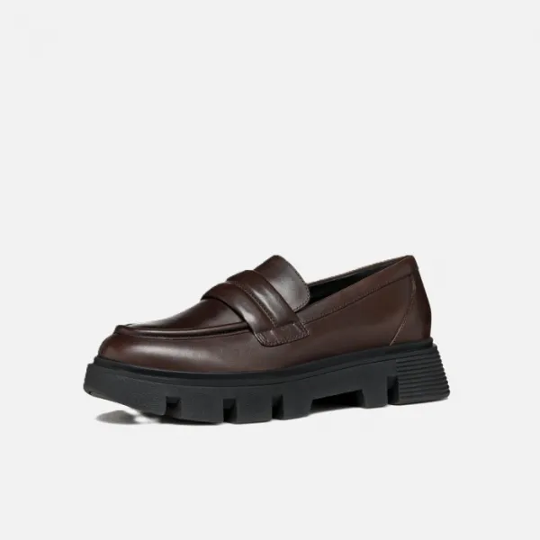 Dark brown women's moccasins Geox Vilde - Women's