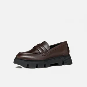 Dark brown women's moccasins Geox Vilde - Women's