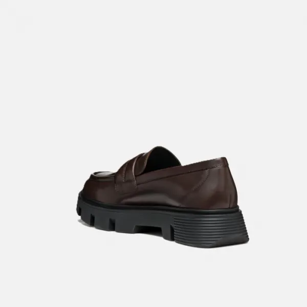 Dark brown women's moccasins Geox Vilde - Women's