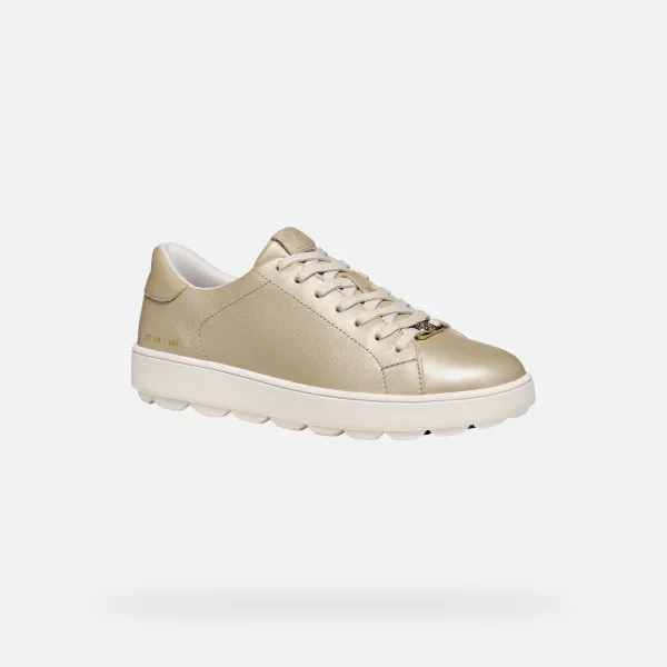 Gold women's sneakers Geox Spherica ECUB-1 - Women's
