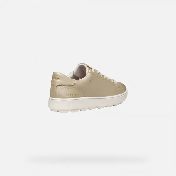 Gold women's sneakers Geox Spherica ECUB-1 - Women's