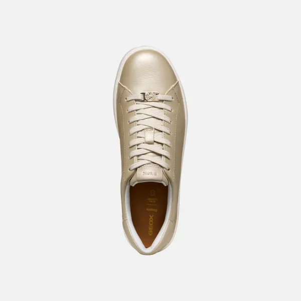 Gold women's sneakers Geox Spherica ECUB-1 - Women's