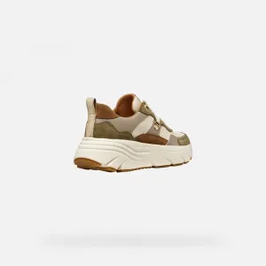 Khaki women's sneakers Geox Diamanta - Women's