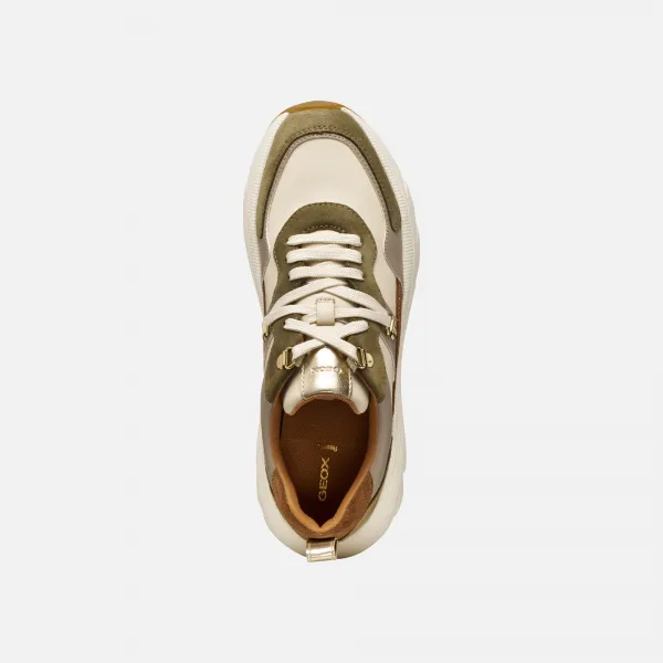 Khaki women's sneakers Geox Diamanta - Women's