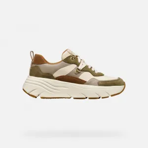 Khaki women's sneakers Geox Diamanta - Women's