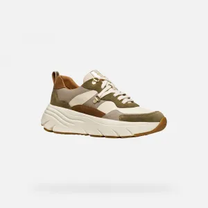 Khaki women's sneakers Geox Diamanta - Women's