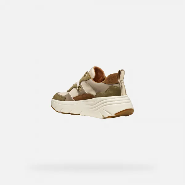 Khaki women's sneakers Geox Diamanta - Women's