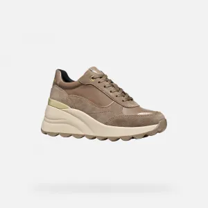 Beige women's sneakers Geox Spherica EC13 - Women's