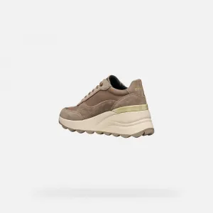 Beige women's sneakers Geox Spherica EC13 - Women's