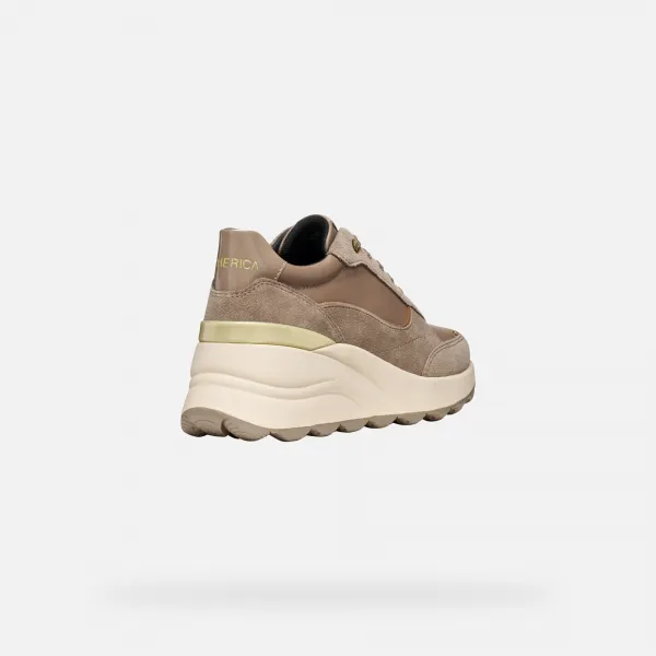 Beige women's sneakers Geox Spherica EC13 - Women's