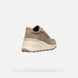 Beige women's sneakers Geox Spherica EC13 - Women's