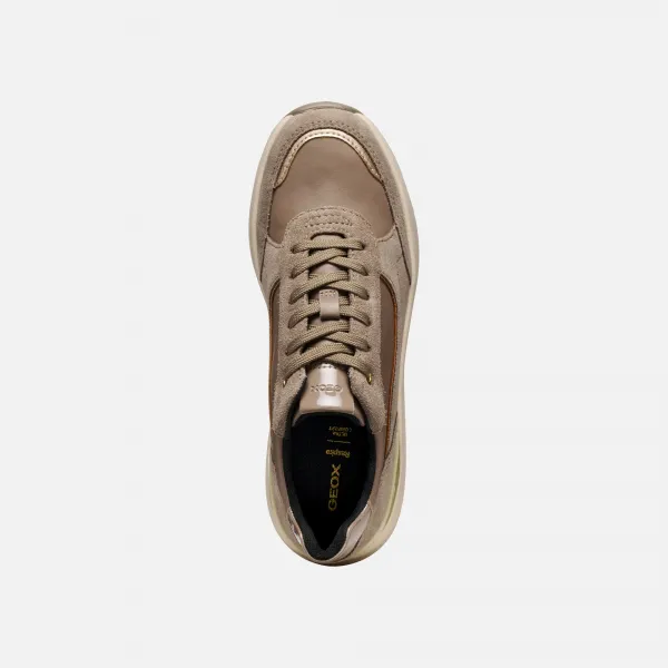Beige women's sneakers Geox Spherica EC13 - Women's