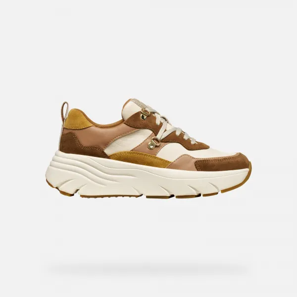 Light brown women's sneakers Geox Diamanta - Women's