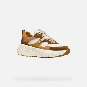 Light brown women's sneakers Geox Diamanta - Women's