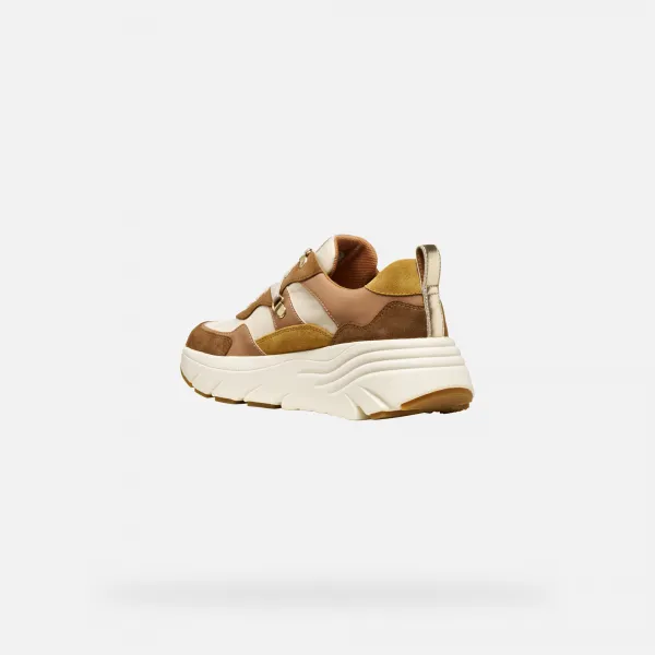 Light brown women's sneakers Geox Diamanta - Women's