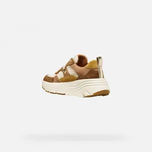Light brown women's sneakers Geox Diamanta - Women's