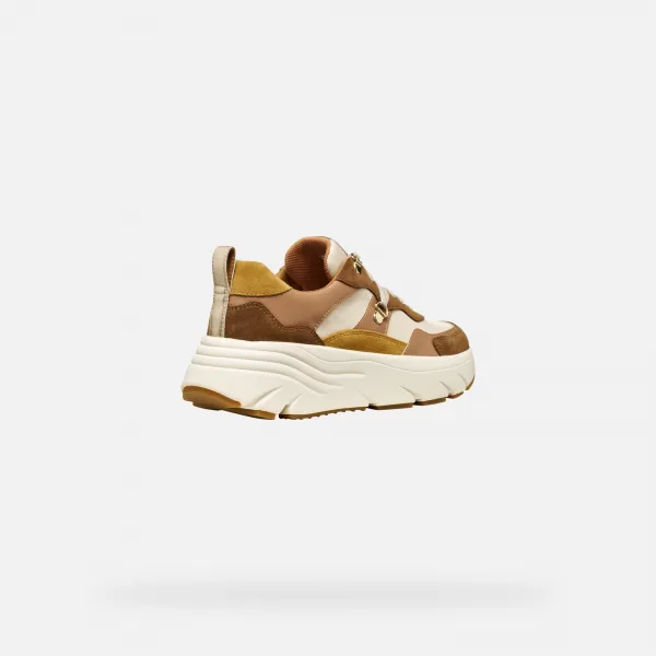 Light brown women's sneakers Geox Diamanta - Women's