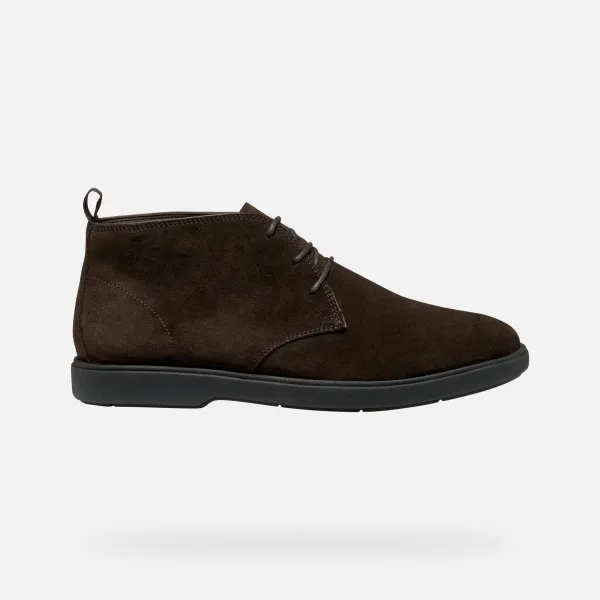 Dark brown men's ankle shoes Geox Spherica EC17 - Men's