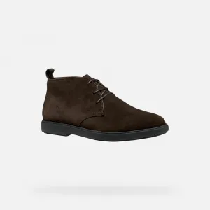 Dark brown men's ankle shoes Geox Spherica EC17 - Men's