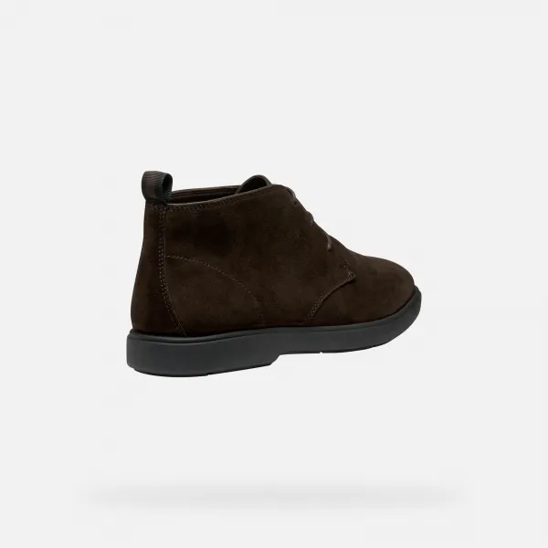 Dark brown men's ankle shoes Geox Spherica EC17 - Men's