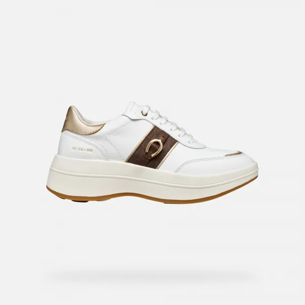 White women's sneakers Geox Spherica ECUB-3 - Women's