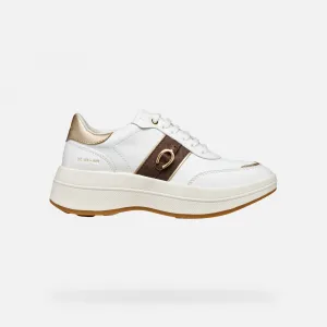 White women's sneakers Geox Spherica ECUB-3 - Women's