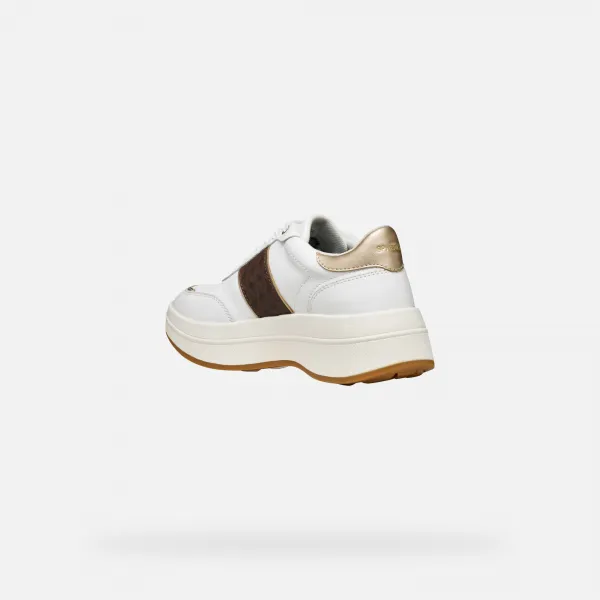 White women's sneakers Geox Spherica ECUB-3 - Women's