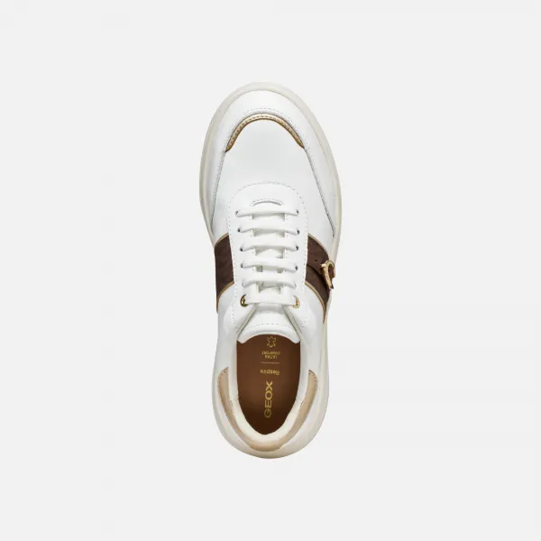 White women's sneakers Geox Spherica ECUB-3 - Women's