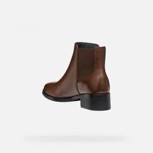 Brown women's ankle boots Geox Camexia NP ABX - Women's