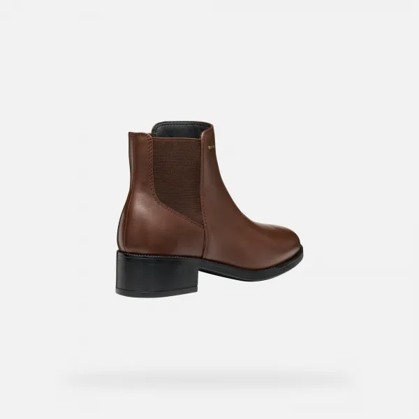 Brown women's ankle boots Geox Camexia NP ABX - Women's
