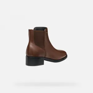 Brown women's ankle boots Geox Camexia NP ABX - Women's